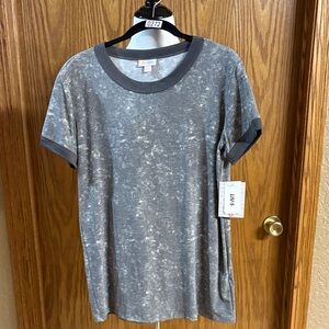 LuLaRoe Charcoal and Light Gray Short Sleeve Tee